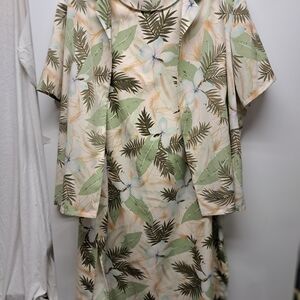 BonWorth Cream Tropical Leaf Maxi Dress